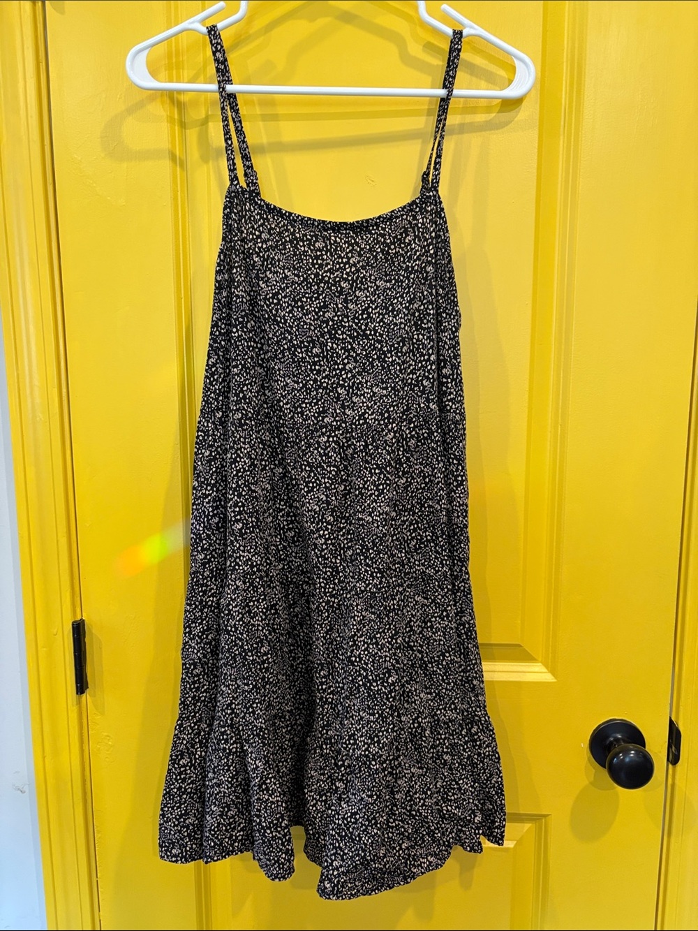 Black and Tan Spotted Slip Dress